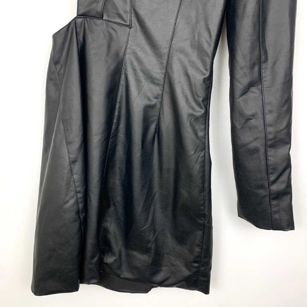 NWT Ronny Kobo X REVOLVE Sabrina Cut Out Blazer Mini Dress Leather Black - Picture 6 of 12